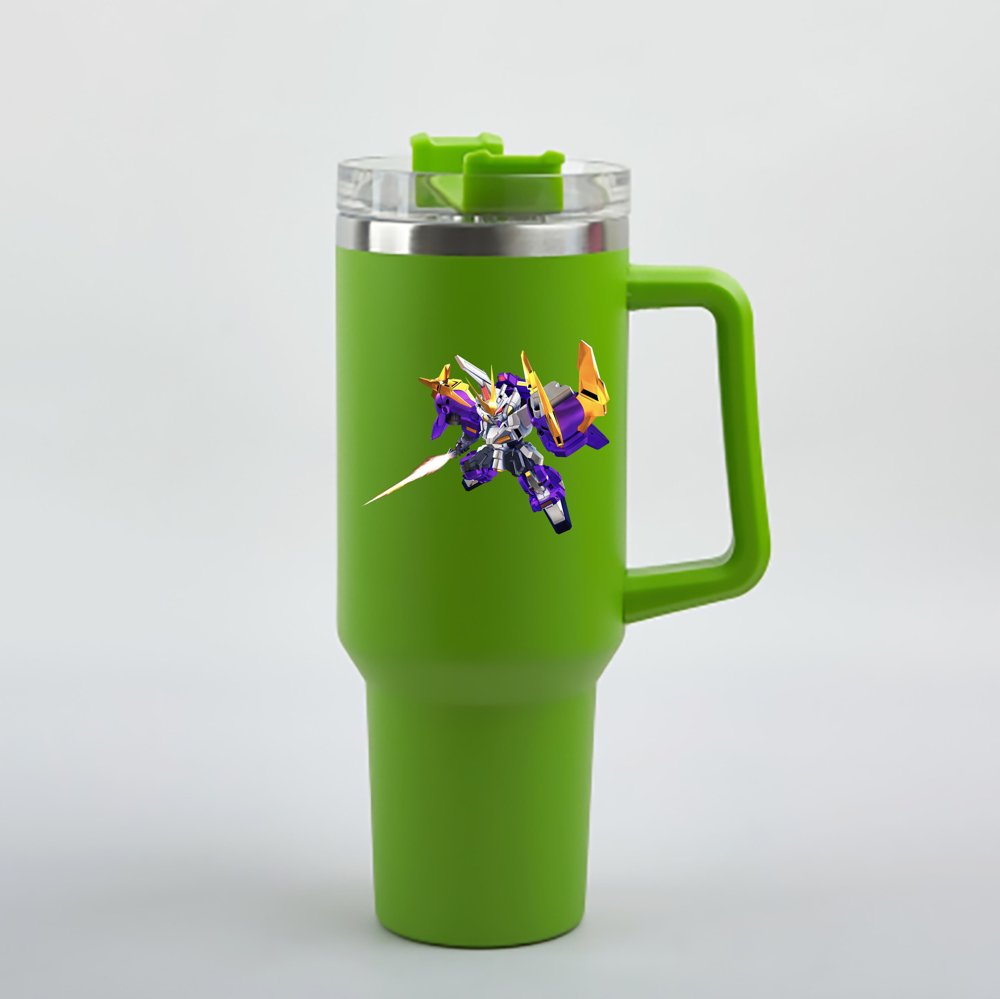 （画像用） 機動戦士ガンダム Mobile Suit Gundam 1200mL車用タンブラー - クリスタルステッカー（プラスチックストロー付き）